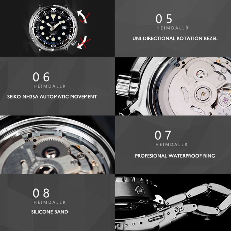 HEIMDALLR 200m waterproof automatic mechanical watch - Professional ...