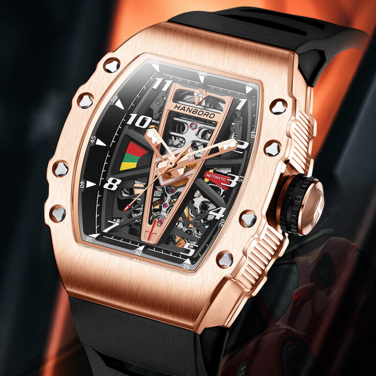 HANBORO Men Automatic Watch Luxury Mens Watches Mechanical Wristwatch ...